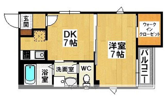 ディアコートなかもず(1DK/1階)の間取り写真