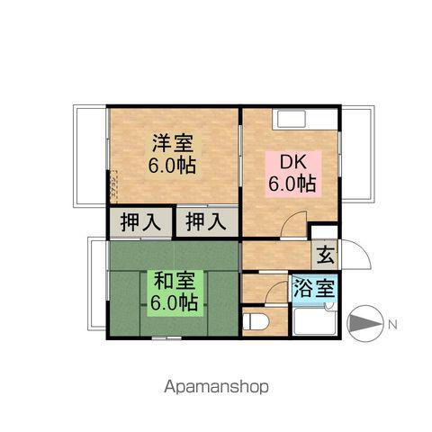 ラフォーレE棟(2DK/2階)の間取り写真