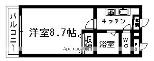 ソレイユ・ヒロ・上水前寺(1K/2階)の間取り写真