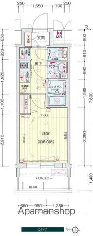 プレサンスSAKAEフロント(1K/13階)の間取り写真