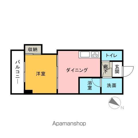 MKコスモ(1DK/4階)の間取り写真