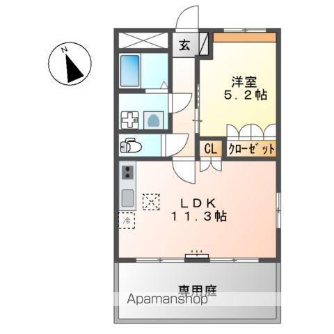 オールドベスト・せいら(1LDK/1階)の間取り写真