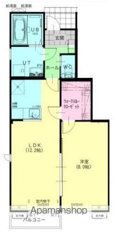 ドミール津志田(1LDK/1階)の間取り写真