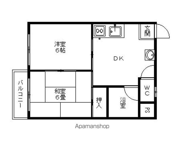 ミヤハイツ林田(2DK/2階)の間取り写真