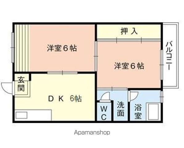 アベニュー砂山(2DK/3階)の間取り写真