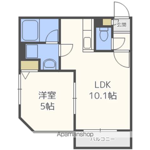 オルセー厚別中央6(1LDK/3階)の間取り写真