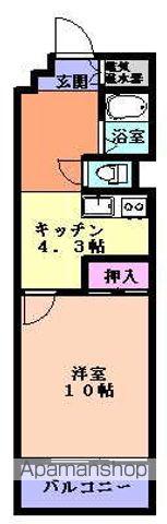 リバーシティ中里(1K/1階)の間取り写真