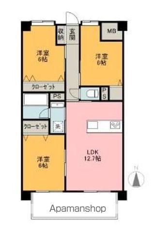 ブリリアントコート松末(3LDK/5階)の間取り写真