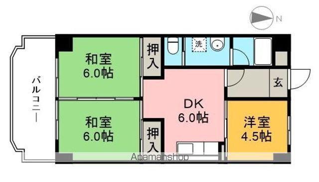 コーポ田中2号館(3DK/3階)の間取り写真