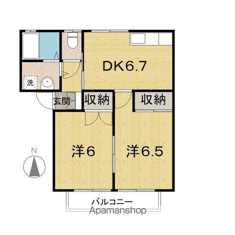 メゾンアベⅡ(2DK/1階)の間取り写真