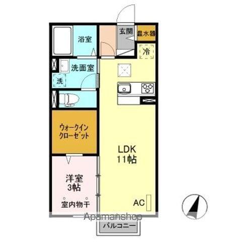 トリトン(1LDK/1階)の間取り写真