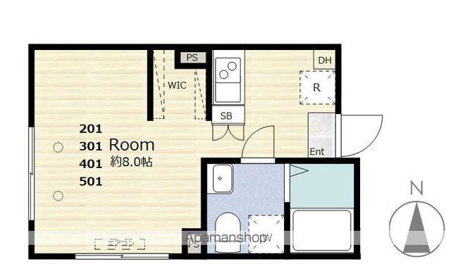 LINO門前仲町(ワンルーム/4階)の間取り写真