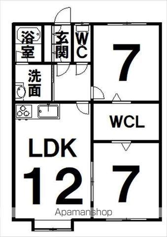 札内オレンジハイツ(2LDK/2階)の間取り写真