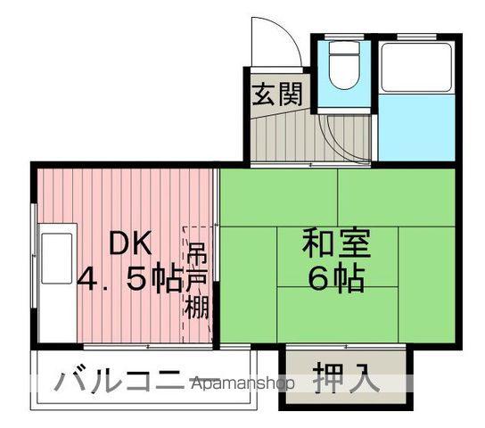 草野マンション8号館(1DK/3階)の間取り写真