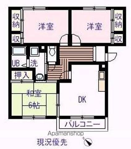 ニューエルディム増成(3DK/2階)の間取り写真