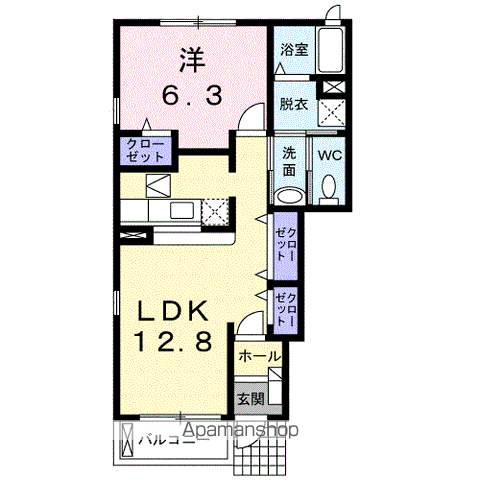 ベル・エポック(1LDK/1階)の間取り写真