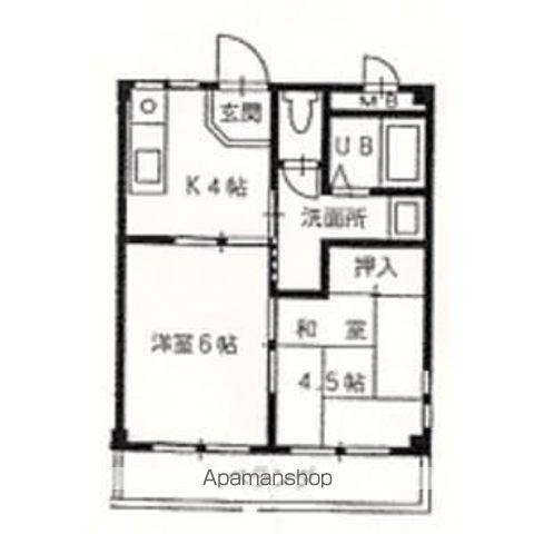 サクラハイツ(2DK/2階)の間取り写真