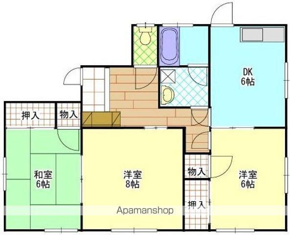 赤穂線 大多羅駅 徒歩51分 1階建 築45年(3DK)の間取り写真
