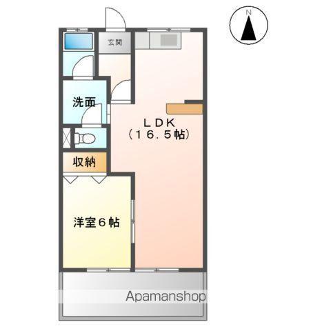 フラワーポリス咲Ⅱ(1LDK/1階)の間取り写真