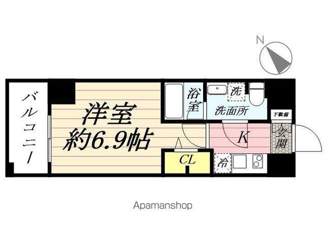 スパシエ東神奈川(1K/2階)の間取り写真