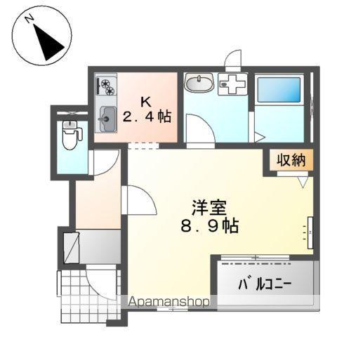 クリオネⅢ(1K/1階)の間取り写真