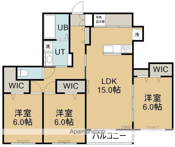 リアライズ松陰Ⅱ(3LDK/1階)の間取り写真