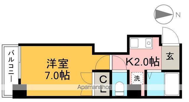 リヴィエラ上町Ⅲ(1K/3階)の間取り写真