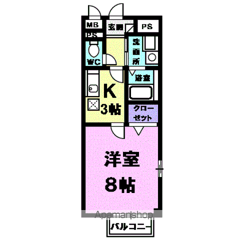 フレーシュ西春(1K/2階)の間取り写真