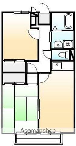 グランドール草戸Ⅱ(2DK/1階)の間取り写真