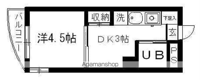 ボーセジュール・サツカビル(1K/4階)の間取り写真