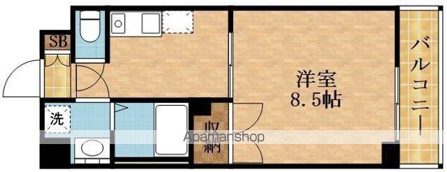 アリエス(1K/4階)の間取り写真