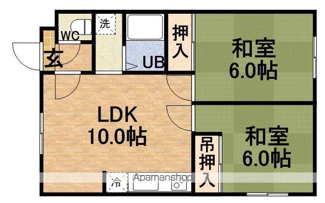 コーポ岡部(2LDK/2階)の間取り写真