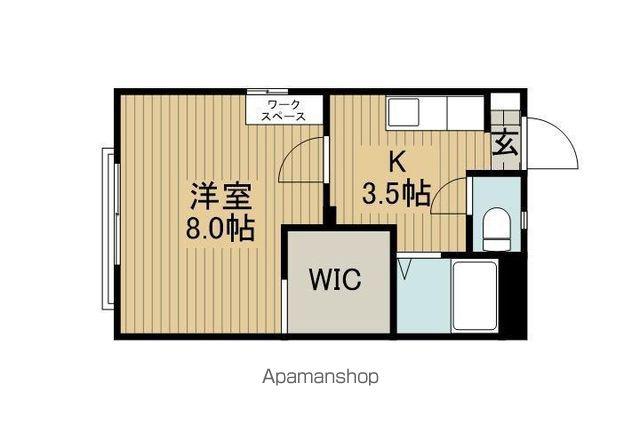 グランシャリオ湖浜B棟(1K/2階)の間取り写真