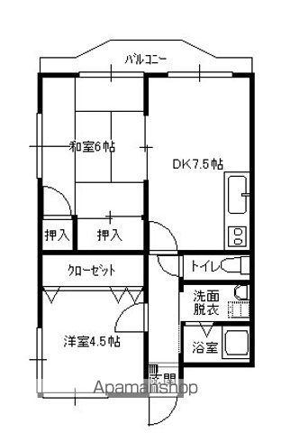 CREATEUR&Mクレアトゥールアンデム(2DK/3階)の間取り写真