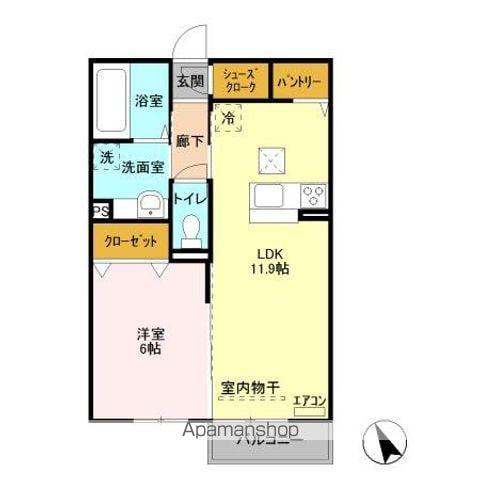 レガート大野原A(1LDK/2階)の間取り写真