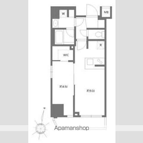 アジールコート板橋本町(1LDK/4階)の間取り写真