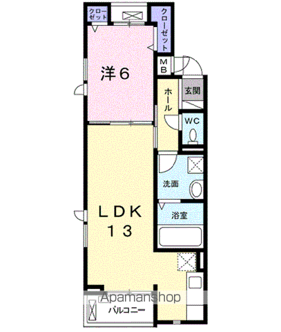サンテールⅣ(1LDK/3階)の間取り写真