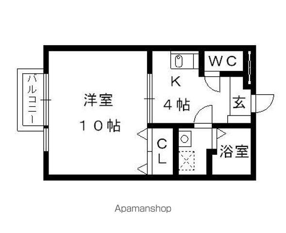 エミネンス(1K/1階)の間取り写真