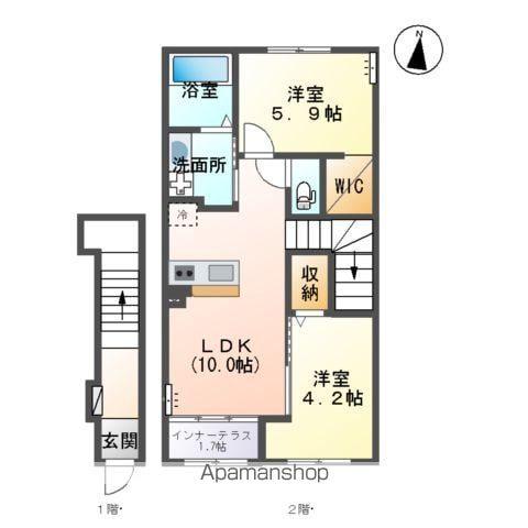 パーチェミノクラ(2LDK/2階)の間取り写真