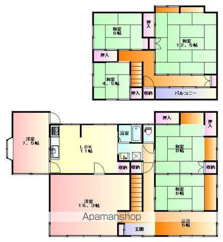 東北新幹線 一ノ関駅 バス乗車時間：11分 七沢バス停で下車 徒歩19分 2階建 築51年(7LDK)の間取り写真