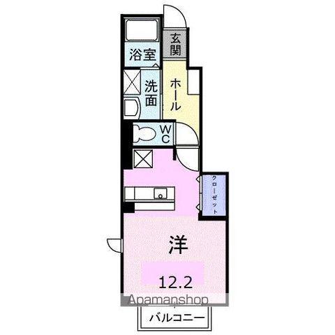 カムフィスペース(ワンルーム/1階)の間取り写真