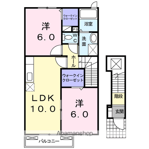 VERDE VILLA 1(2LDK/2階)の間取り写真