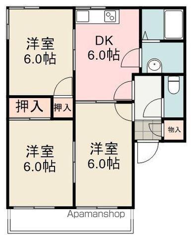 アンシャンテ(3DK/1階)の間取り写真