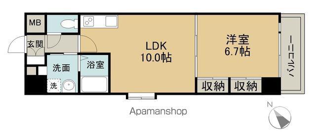 ブラッサム己斐本町(1LDK/4階)の間取り写真