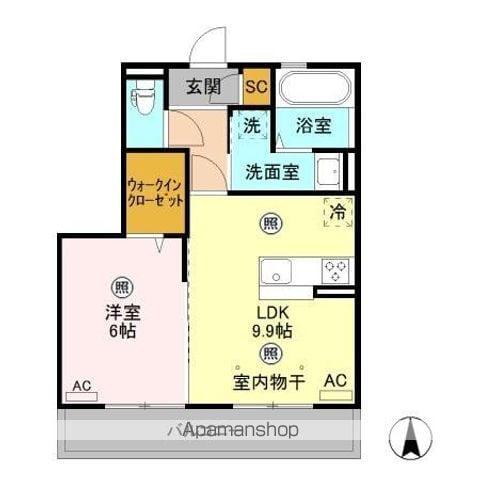 イリス デ マレ(1LDK/2階)の間取り写真