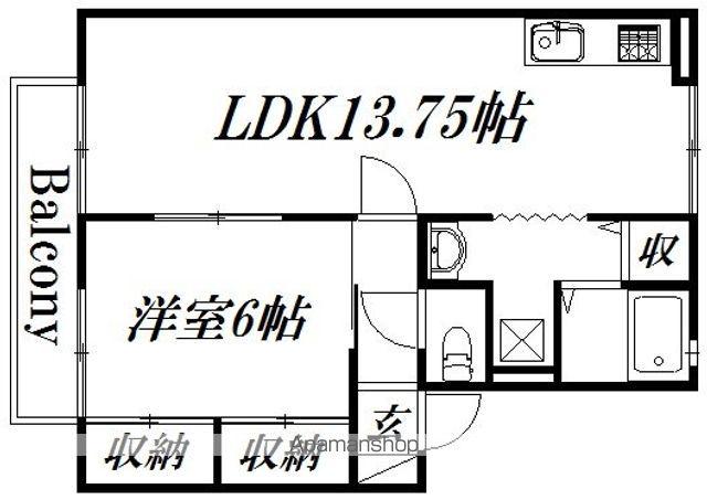 メルベーユA(1LDK/2階)の間取り写真