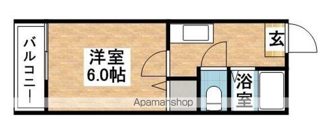 レイクタウン坪見(1K/2階)の間取り写真