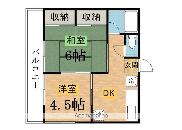 三和コーポ(2DK/1階)の間取り写真