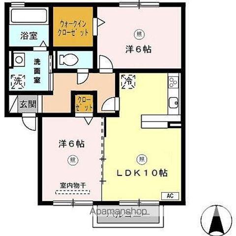プラムF(2LDK/2階)の間取り写真