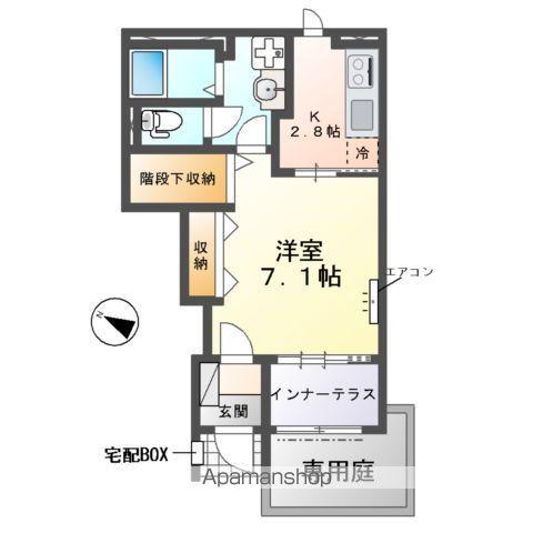  南柏アパート(1K/1階)の間取り写真